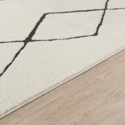 Livabliss Freud-Modern Ivory Black High Pile Living Dining Bedroom Rug 160 X 213 Cm Easy Care, Non Shedding - thumbnail 3