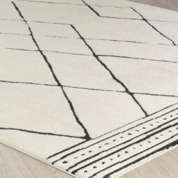 Livabliss Freud-Modern Ivory Black High Pile Living Dining Bedroom Rug 160 X 213 Cm Easy Care, Non Shedding - thumbnail 6