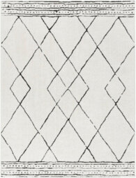 Livabliss Freud-Modern Ivory Black High Pile Living Dining Bedroom Rug 160 X 213 Cm Easy Care, Non Shedding - thumbnail 1