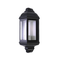 First Choice Lighting Set Of 2 Parkins - Black Outdoor Half Lantern Wall Lights - thumbnail 2