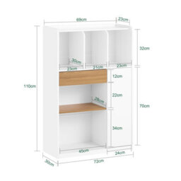 Sobuy Str11-Nw, Home Office Bookcase Standing Shelf Storage Shelf File Cabinet Storage Cabinet,w72Xd30Xh109.7 - thumbnail 3