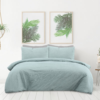 Smart Living Luxury Pure Cotton Plain Dye Duvet Cover With Pillowcase - image 1