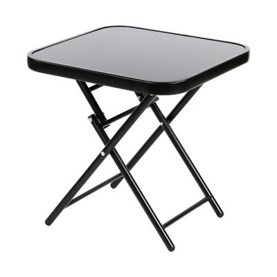 Taylor & Brown 48Cm Folding Drinks Side Table, Foldable Coffee Table, Outdoor Garden Table, Small Patio Table (Plain - Square) - image 1