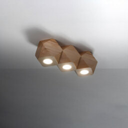 Sollux Lighting Woody Wood Natural 3 Light Classic Ceiling Light - thumbnail 2