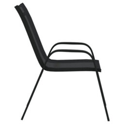Vidaxl Stackable Garden Chairs 4 Pcs Black Textilene Fabric - thumbnail 6