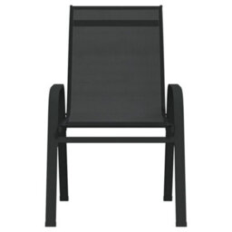 Vidaxl Stackable Garden Chairs 4 Pcs Black Textilene Fabric - thumbnail 5