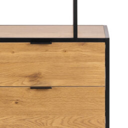 Wyld Haus Galway Tall Oak And Black Metal Bookcase With 2 Drawers And 4 Shelves - thumbnail 8