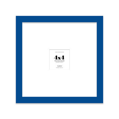 "4X4"" Blue Picture Frame - 4X4"" Square Frame With 1X1"" Mount For 4X4""/1X1"" Pictures Art Deco Style Room Decor, 1 Pack" - image 1