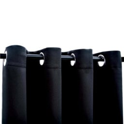 Berkfield Blackout Curtains With Metal Rings 2 Pcs Black 140X175 Cm - thumbnail 4