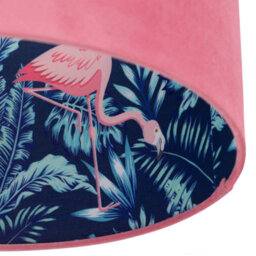 First Choice Lighting Flamingo - Velvet Pink Flamingo 30Cm Pendant Or Table Lamp Shade - thumbnail 4