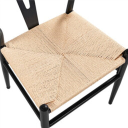 Yaheetech Set Of 2 Black Dining Chairs Weave Modern Chair With Y-Shaped Backrest And Metal Frame - thumbnail 3