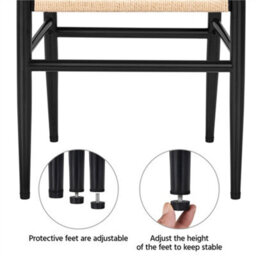 Yaheetech Set Of 2 Black Dining Chairs Weave Modern Chair With Y-Shaped Backrest And Metal Frame - thumbnail 7