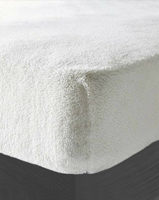 Teddy Fitted Sheet 30Cm Extra Deep Soft Cuddly Soft Touch Bedding White - image 1