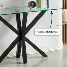 The Furniture Market Star Glass Console Hall Table With Black Legs - thumbnail 4