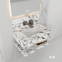 1001 Stone Wall Hung Basin With Storage Shelf 1000 - thumbnail 2