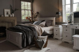 Statement Furniture Gainsborough White Wooden King Size Bed Frame 5Ft Hamptons Style - thumbnail 1