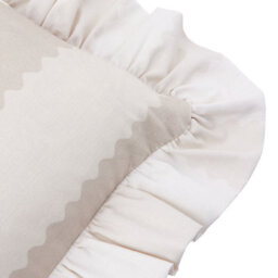Wylder Birdie Stripe Ruffle Polyester Filled Cushion, Natural, 45 X 45Cm - thumbnail 3