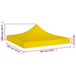 Walplus Party Tent Garden Gazebo Canopy Roof 3X3 M Yellow 270 G/mâ² - thumbnail 5