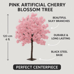 Sandra Chaircovers Wedding General 120Cm Pink Artificial Wisteria Cherry Bloom Tree, Single Tabletop Centrepiece, Polyurethane Fibreglass - thumbnail 4