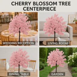 Sandra Chaircovers Wedding General 120Cm Pink Artificial Wisteria Cherry Bloom Tree, Single Tabletop Centrepiece, Polyurethane Fibreglass - thumbnail 5