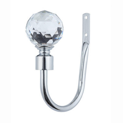 A.unique Home Pair Of Gem Crystal Ball Metal Holdbacks With Fittings - Nickel - image 1