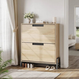 Shoe Cabinet Storage With 2 Flip Drawer Hidden Shoe Storage Cabinet Shoes Rack - thumbnail 6