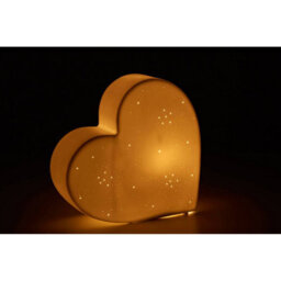 Orsina Kids Heart Night Light, Pink Ceramic Heart Design With Soft Glow - thumbnail 3