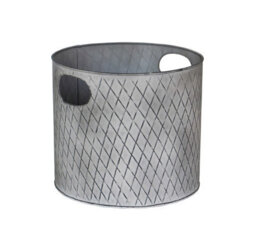 Ivyline Indoor Christmas Tree Bucket - Galvanized Steel - L23 X W23 X H23 Cm - Zinc - thumbnail 1