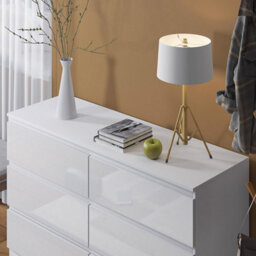Fwstyle 6 Drawer Chest Of Drawers White Gloss Scratch Resistant (H) 77 (W) 110 (D) 40Cm - thumbnail 4