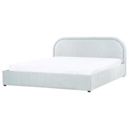 Beliani Ottoman Bed Chenille Quillien 180 X 200 Cm (Eu Super King) Light Blue - thumbnail 4