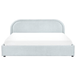 Beliani Ottoman Bed Chenille Quillien 180 X 200 Cm (Eu Super King) Light Blue - thumbnail 6