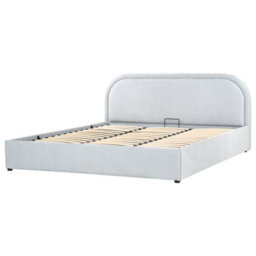 Beliani Ottoman Bed Chenille Quillien 180 X 200 Cm (Eu Super King) Light Blue - thumbnail 5
