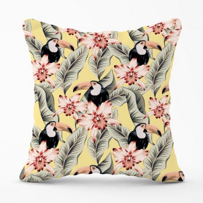 Warren Reed Designer Toucans, Orchids And Palm Leaves Outdoor Cushion 45Cm X 45Cm - image 1