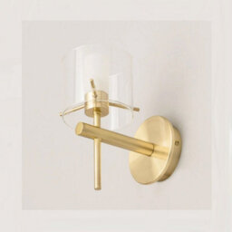 CGC Lighting Cgc Riley Satin Brass & Glass Cylinder Wall Light - thumbnail 3