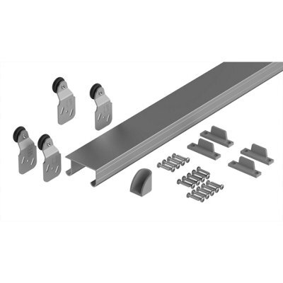 Afit Top Hung Double Wardrobe Sliding Door System To Suit 1.8M Opening - 2 Door Kit - image 1