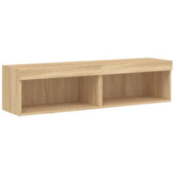 Berkfield Tv Cabinets With Led Lights 2 Pcs Sonoma Oak 60X30X30 Cm - thumbnail 7