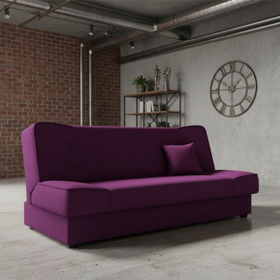 Gabi Comfortable 3 Seater Sofa Bed With Storage And Sleeping Function Purple - image 1