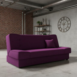 Gabi Comfortable 3 Seater Sofa Bed With Storage And Sleeping Function Purple