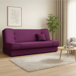 Gabi Comfortable 3 Seater Sofa Bed With Storage And Sleeping Function Purple - thumbnail 2