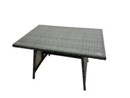 Fimous 10 Seater Wicker Pe Rattan Furniture Outdoor Dining Table Double Seat Sofa 4 Stools Set Dark Grey Mixed - thumbnail 3