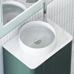 Royal Bathrooms Avenza 600mm Deep Moss Green Floor Standing Bathroom Vanity Unit 2 Door With Round Basin - thumbnail 7