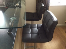 Lamboro Allegro Single Breakfast Bar Stool, Chrome Footrest, Height Adjustable Swivel Gas Lift, Kitchen Bar & Home Barstool, Brown - thumbnail 6