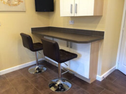 Lamboro Allegro Single Breakfast Bar Stool, Chrome Footrest, Height Adjustable Swivel Gas Lift, Kitchen Bar & Home Barstool, Brown - thumbnail 7
