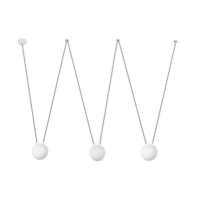 Luminosa Lighting Luminosa Mine 3 Light Ceiling Pendant White, Wood, E27 - image 1