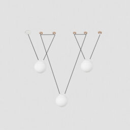 Luminosa Lighting Luminosa Mine 3 Light Ceiling Pendant White, Wood, E27 - thumbnail 2