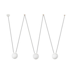Luminosa Lighting Luminosa Mine 3 Light Ceiling Pendant White, Wood, E27