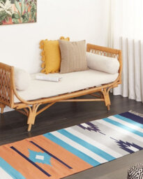Beliani Rug Noratus Multicolour 80 X 300 Cm Cotton Kilim - thumbnail 2
