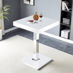 Furniture in Fashion Topaz High Gloss Bar Table Square In White - thumbnail 3