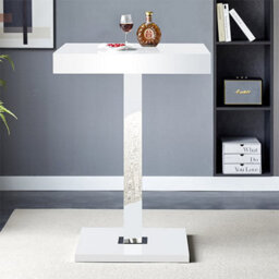 Furniture in Fashion Topaz High Gloss Bar Table Square In White - thumbnail 2