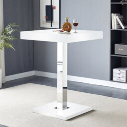 Furniture in Fashion Topaz High Gloss Bar Table Square In White
